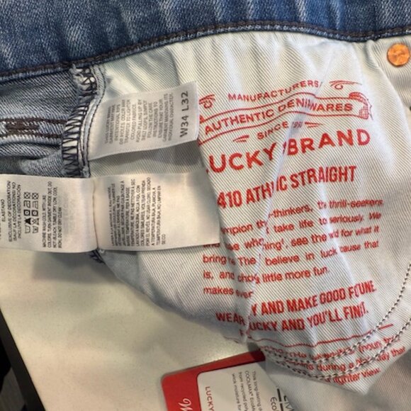 Lucky Brand 410 Athletic Straight Advanced Stretch Coolmax Jeans NEW - Picture 4 of 4